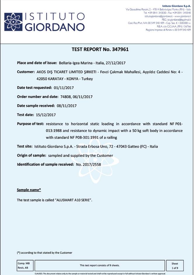 Test Rapor No: 347961